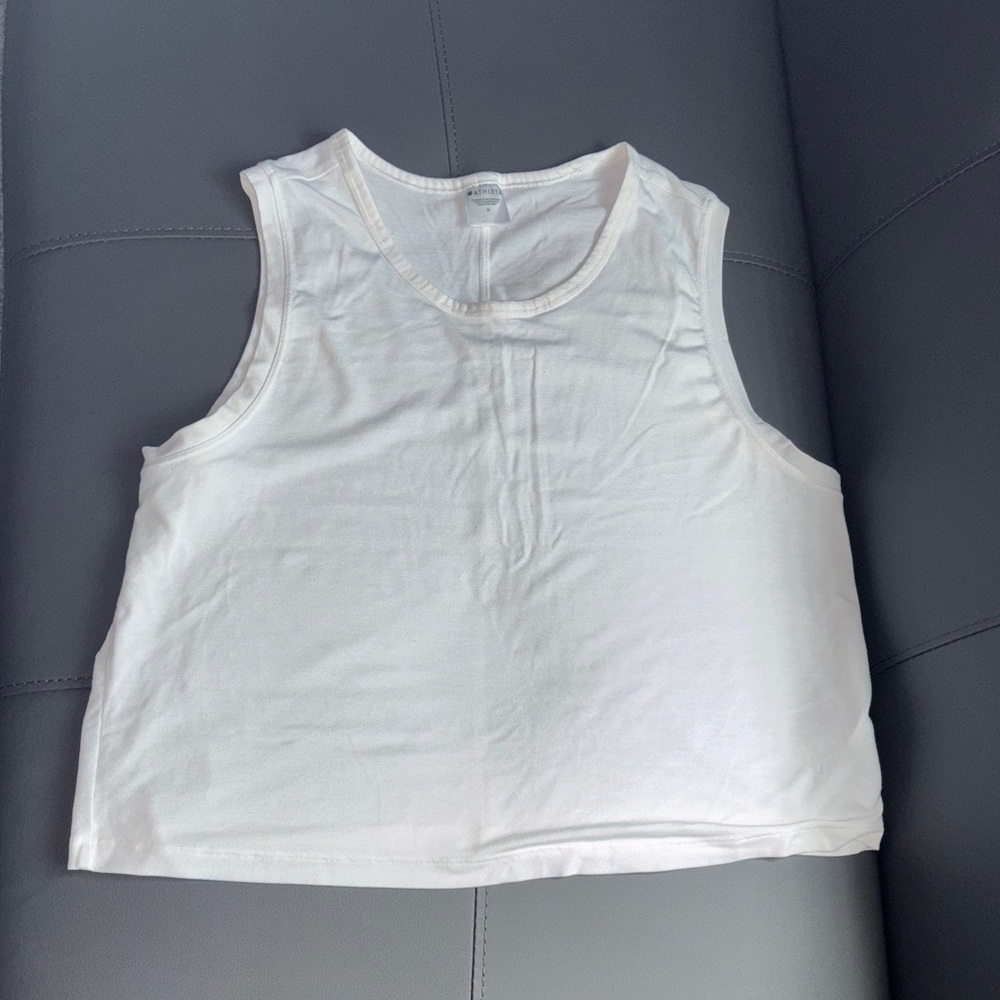 Athleta Classic White Cropped Tank Top